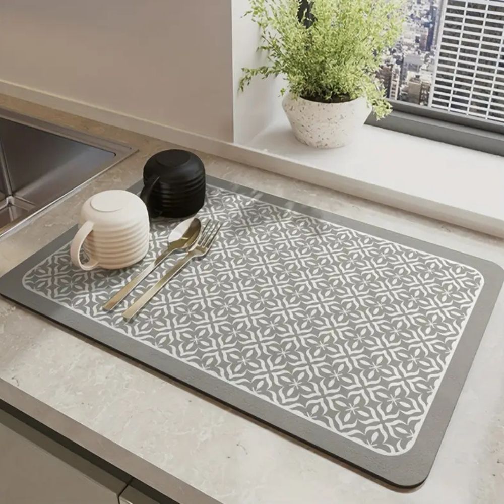Afdruipmat met Mandala Patroon en Antislip Rubberen Onderkant