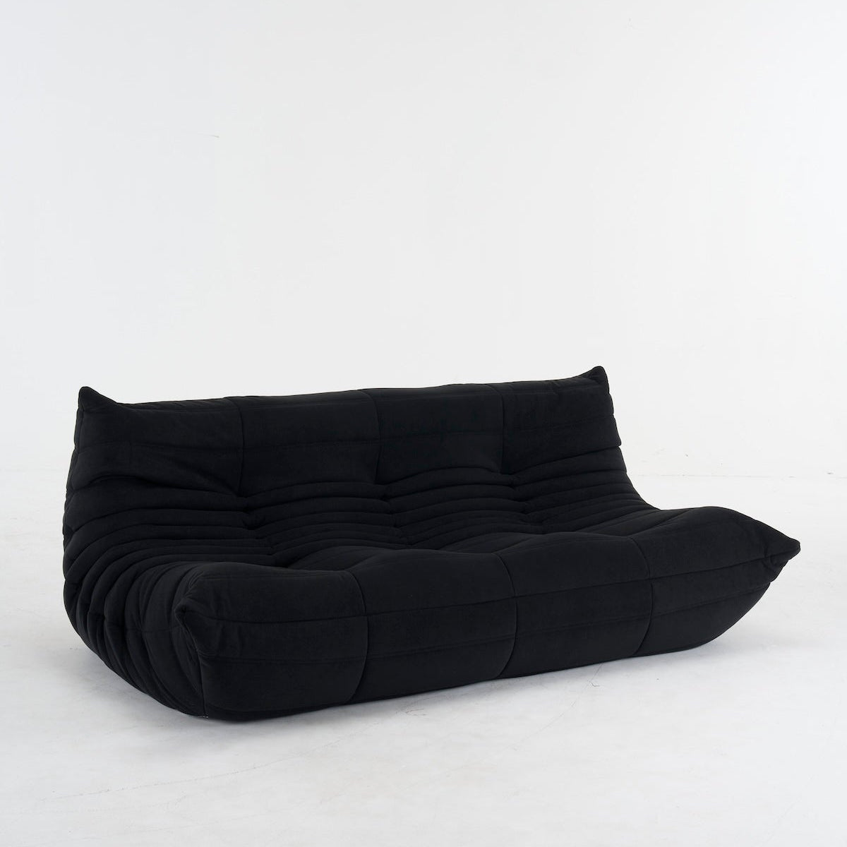 Driezits Lounge Bank Retro met Golvend Gestikt Design