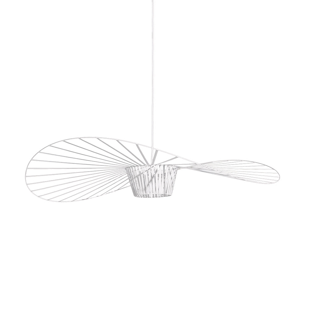 Hanglamp Minimalistisch met Strooien Hoed Design en Draadframe