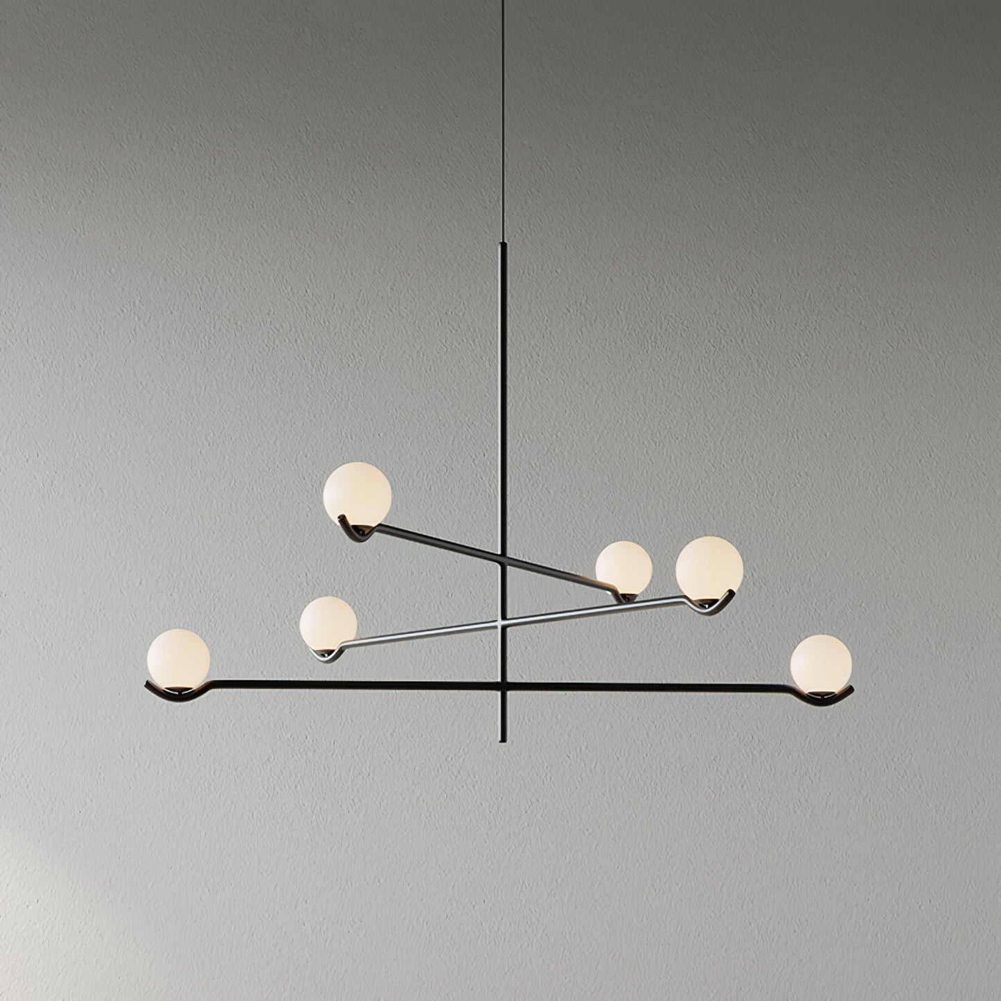 Hanglamp Modern Asymmetrisch met Opaalwitte Glazen Bollen