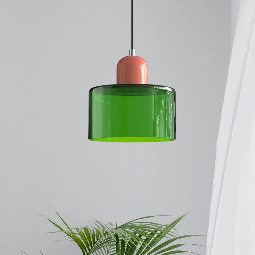 Hanglamp Retro met Glazen Kap en Verstelbare Kabellengte