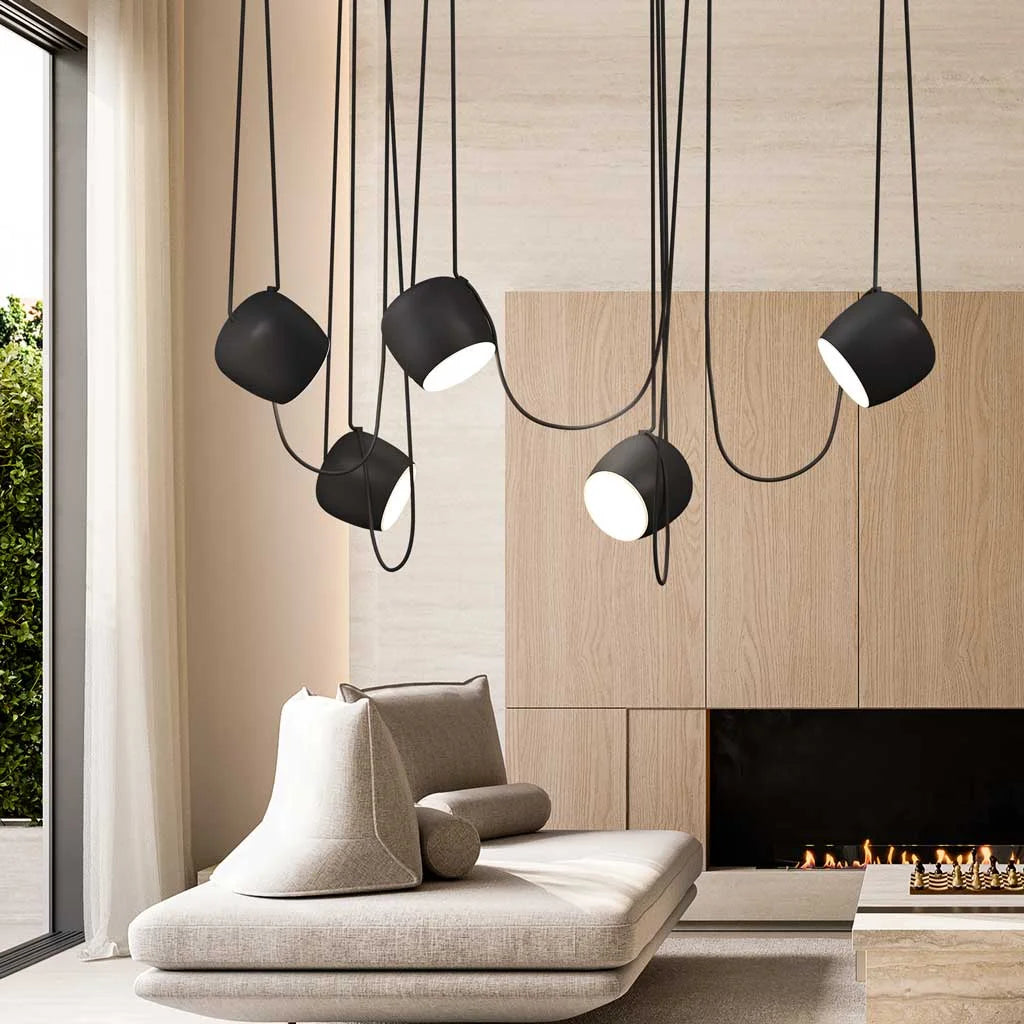 Hanglamp Scandinavisch Mat met Glazen Kap en Verstelbaar Snoer