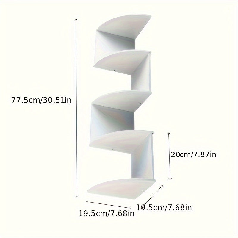 Hoekwandrek met 5 Niveaus en Zigzag Design voor Boeken en Decoratie