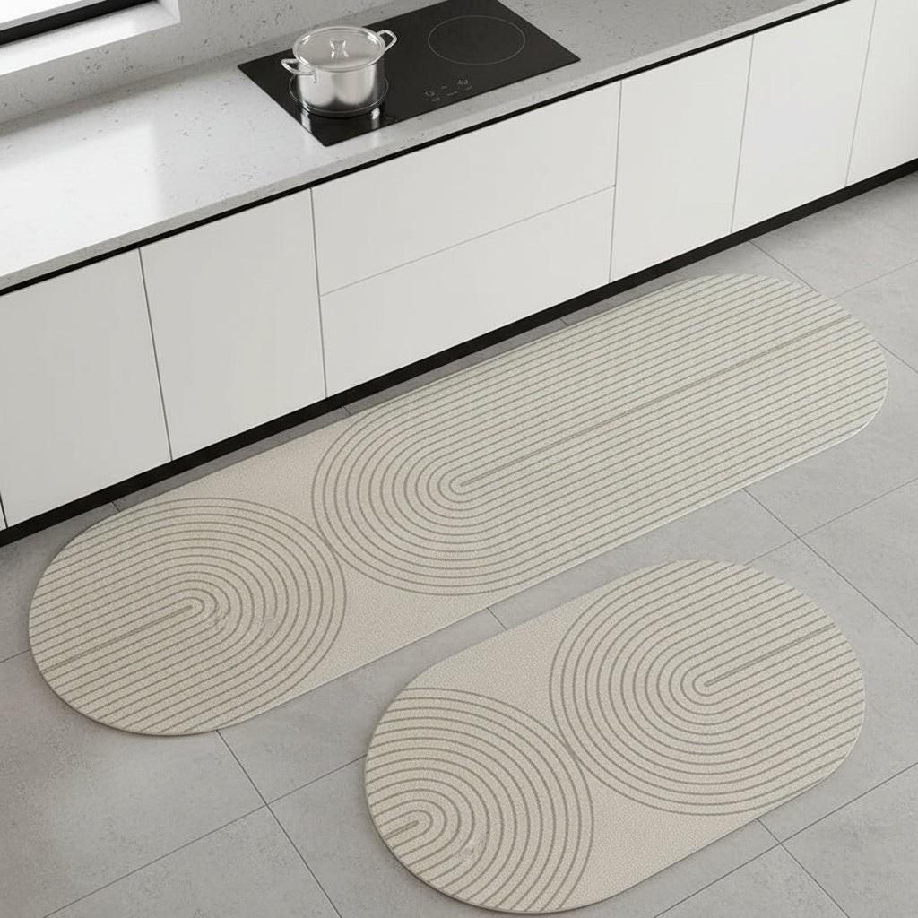 Keukenloper Antislip Absorberend met Geometrisch Patroon
