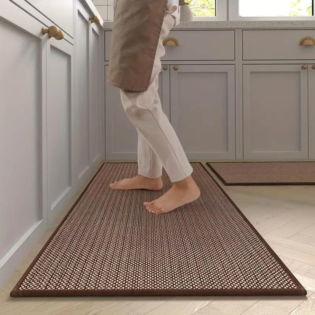 Keukenloper Keukenmat Antislip Set van 2 met Geweven Patroon