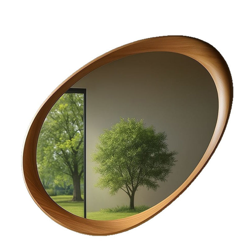 Ovale Wandspiegel Vintage met Houten Lijst en Gehard Glas 90 × 60 cm
