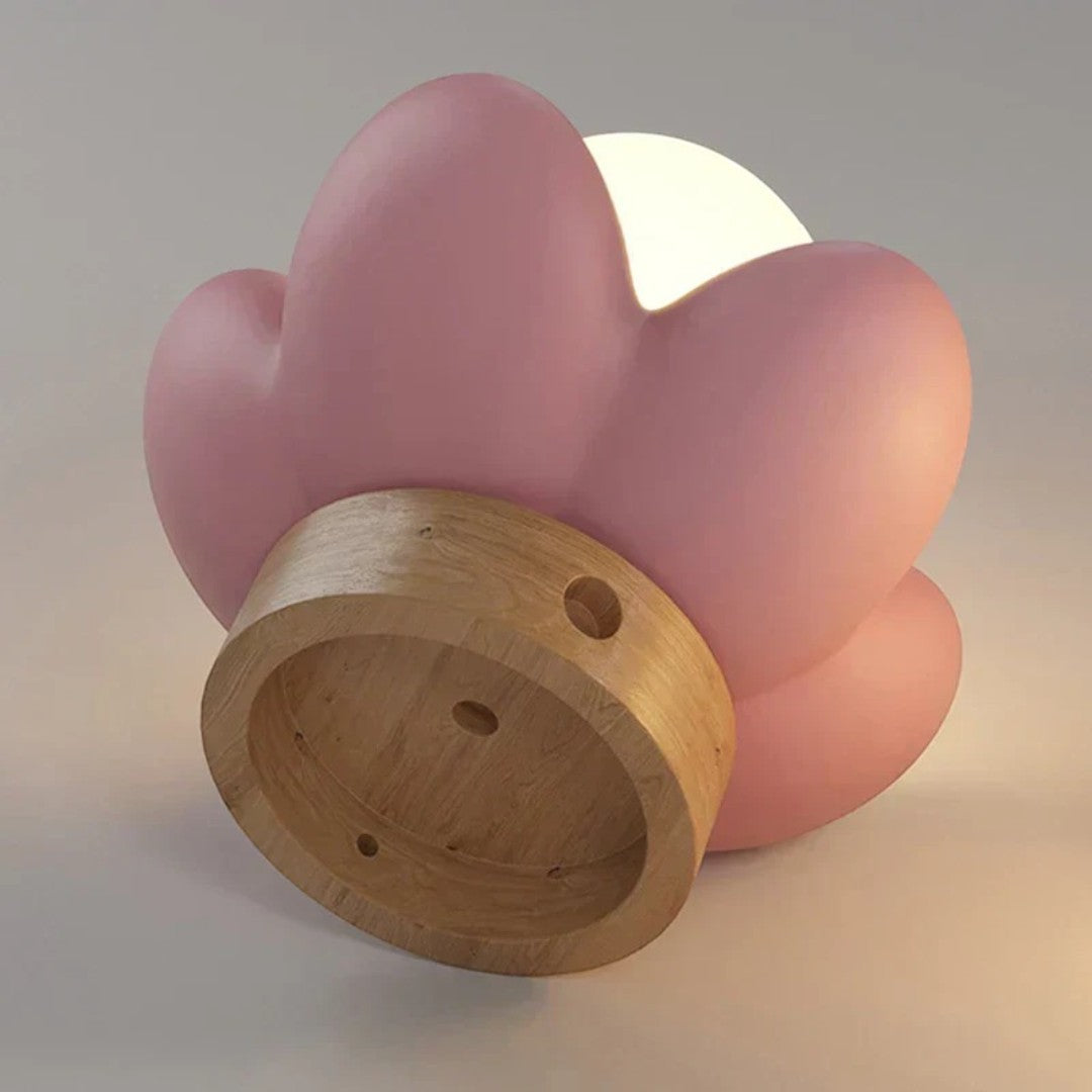 Wandlamp Bloem Kinderkamer met Glazen Bol en Houten Basis