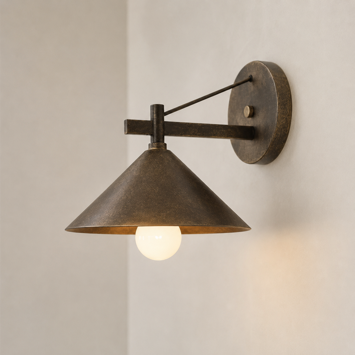 Wandlamp Industrieel Buiten met Conische Kap en E27 Fitting