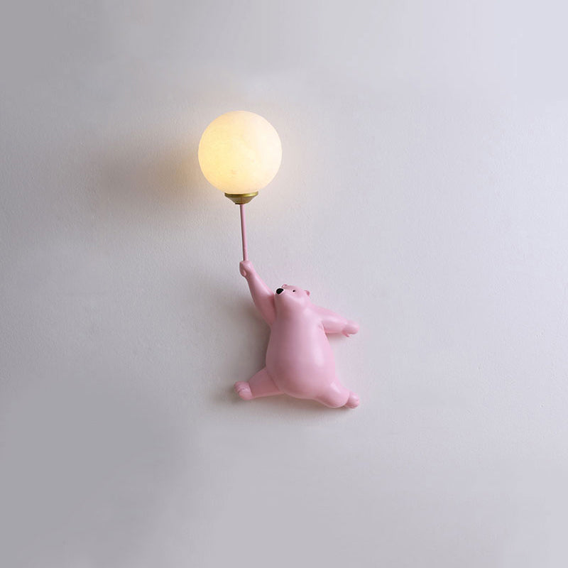 Wandlamp Kinderkamer met Beer en Ballon Figuur