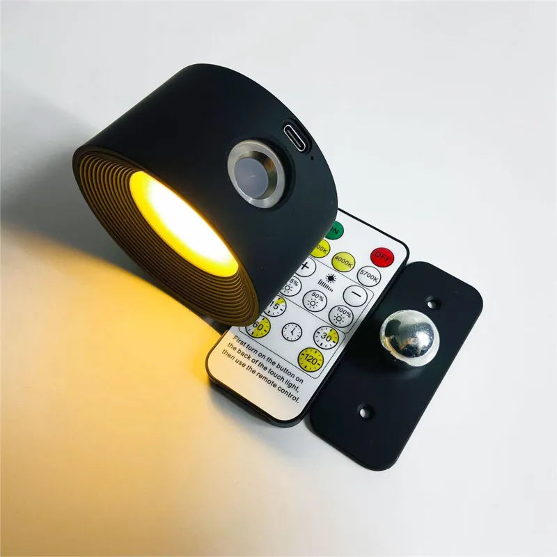 Wandlamp Minimalistisch Draadloos met 360° Draaibare Kop en USB Oplaadbaar