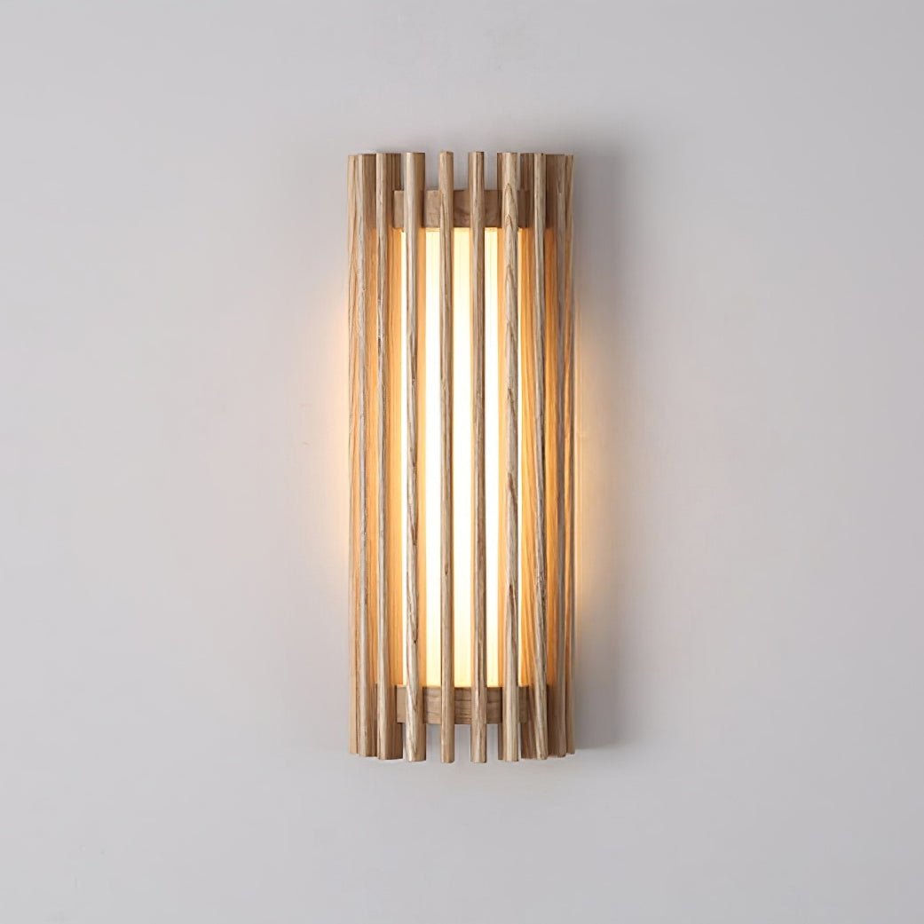 Wandlamp Scandinavisch met Houten Lamellen en Ingebouwde LED