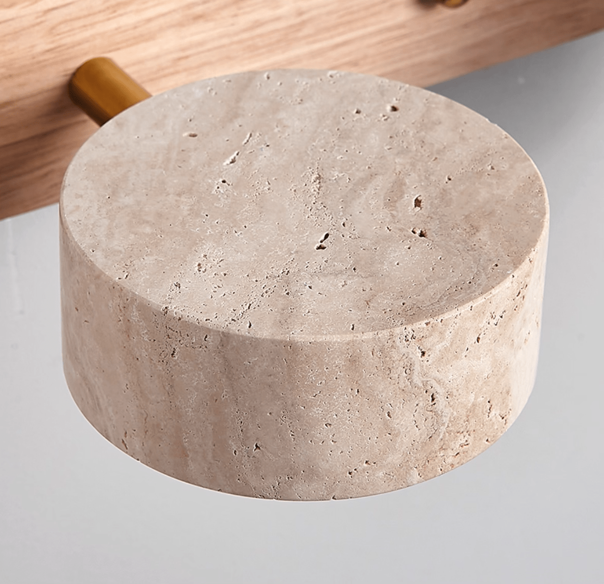 Wandlamp Scandinavisch met Natuursteen Kappen en Houten Rail