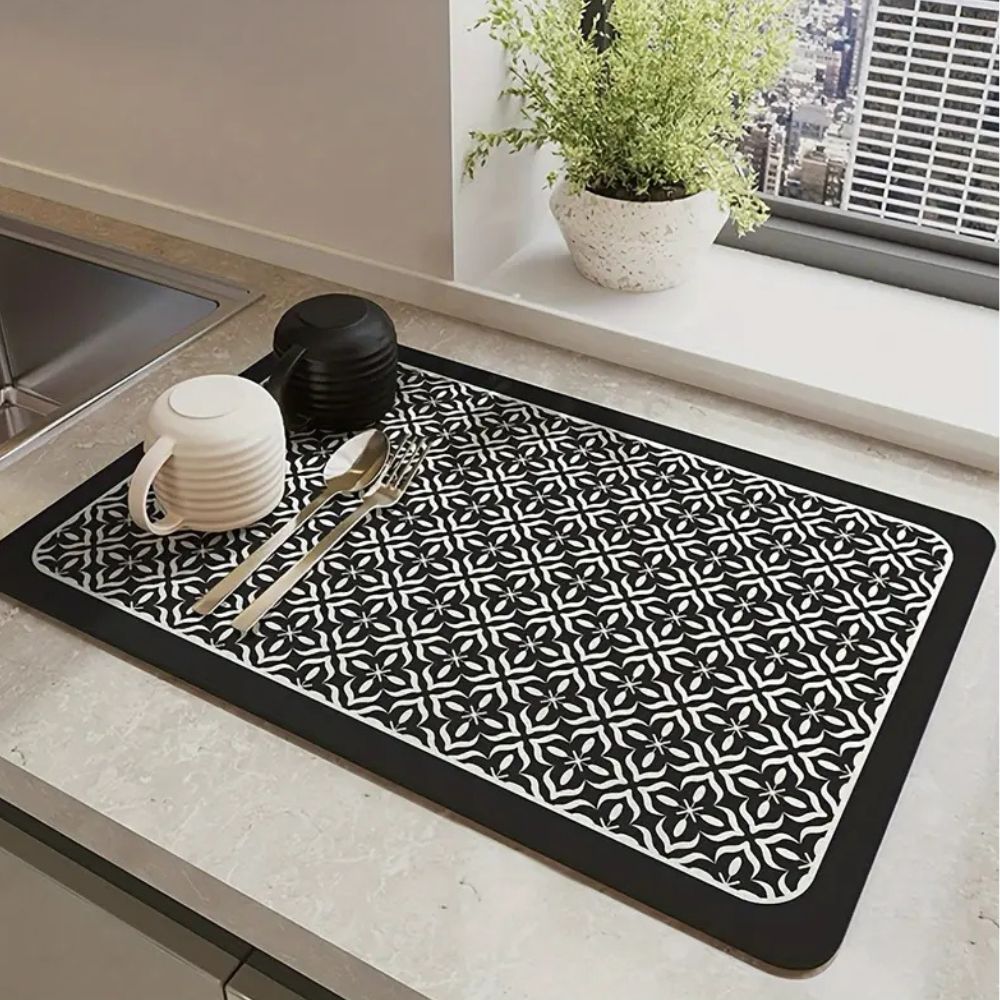 Afdruipmat met Mandala Patroon en Antislip Rubberen Onderkant