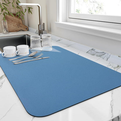 Afdruipmat Sneldrogend met Anti-Slip Rubberen Onderkant en Oprolbaar Design