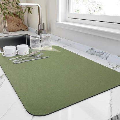 Afdruipmat Sneldrogend met Anti-Slip Rubberen Onderkant en Oprolbaar Design