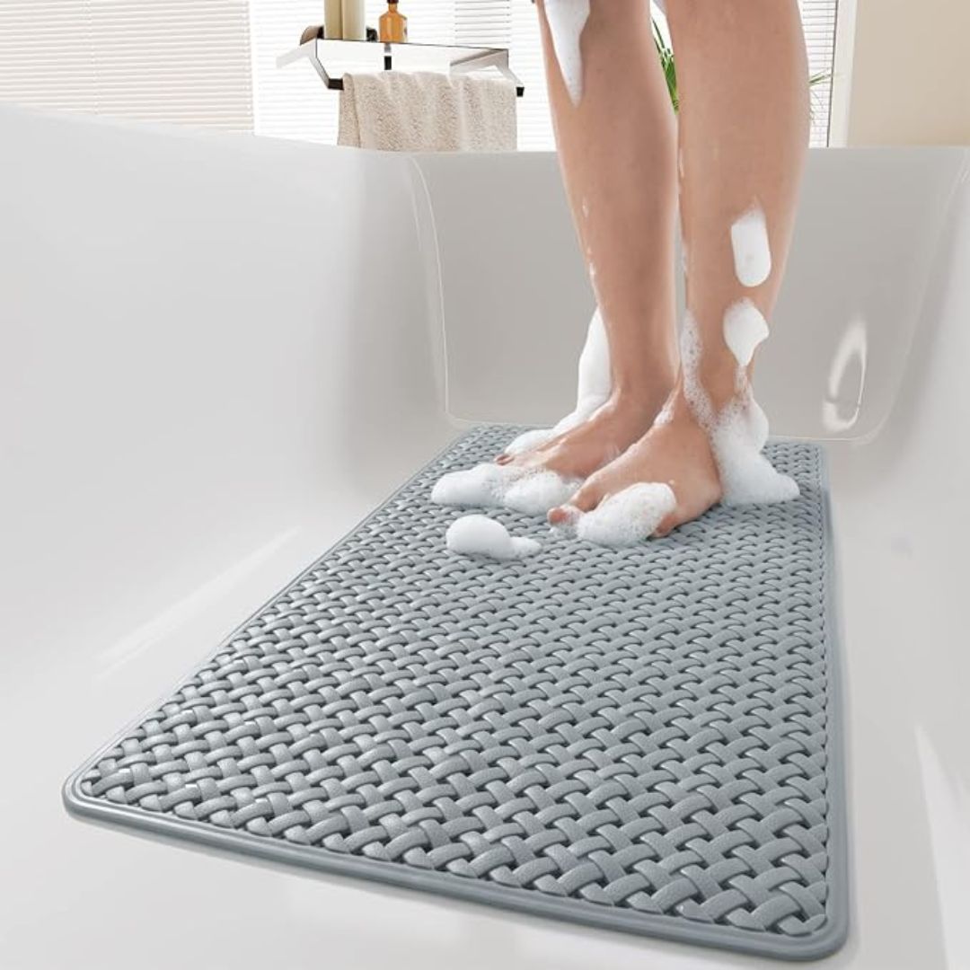 Antislip Douchematje voor Bad en Douche met Zuignappen en Vlecht Patroon