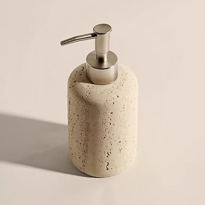 Badkamerset met Zeepdispenser, Tandenborstelhouder en Dienblad in Steenlook