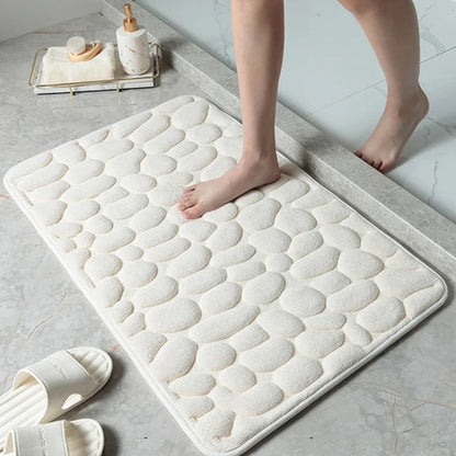 Badmat Antislip met Kiezelpatroon en Snelle Waterabsorptie