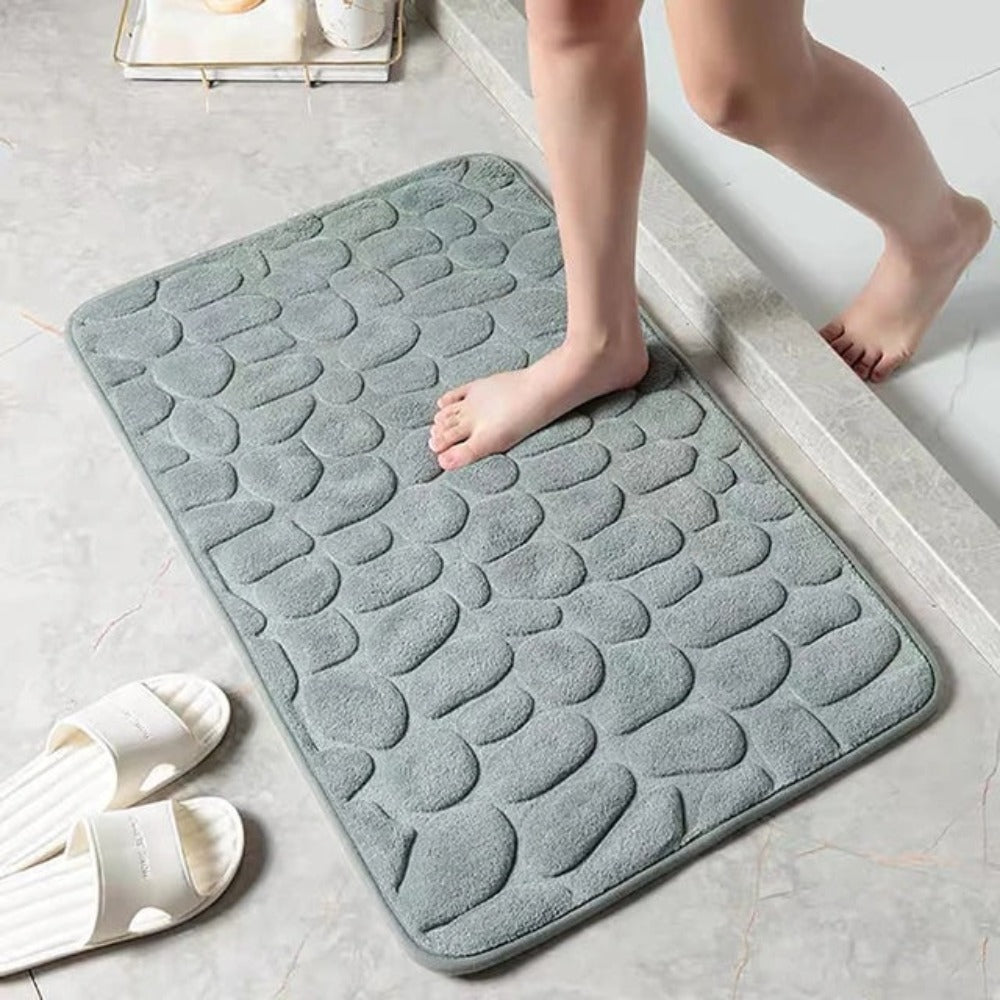 Badmat Antislip met Kiezelpatroon en Snelle Waterabsorptie