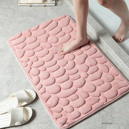 Badmat Antislip met Kiezelpatroon en Snelle Waterabsorptie