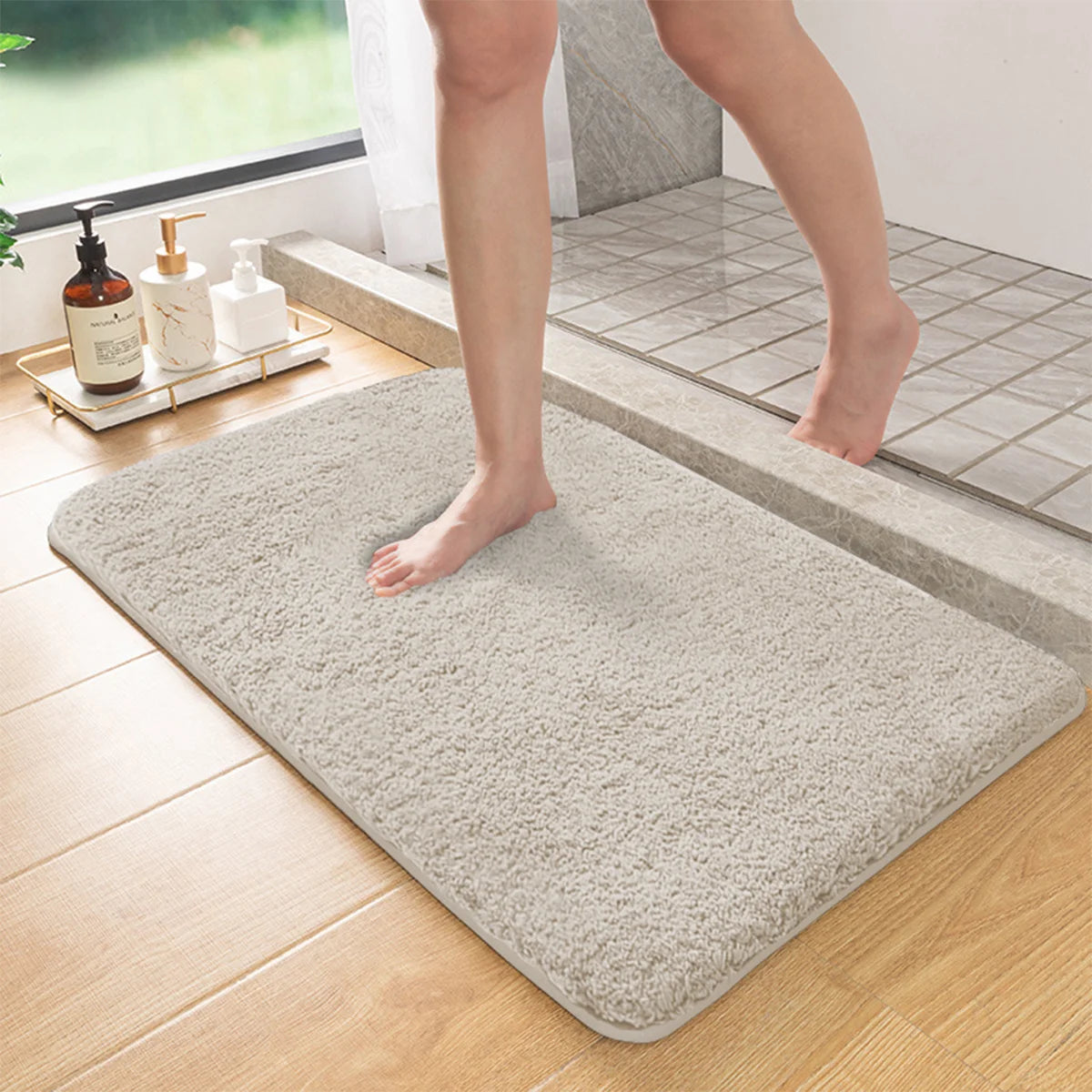 Badmat Antislip met Langharige Vezels en Absorberend Vermogen