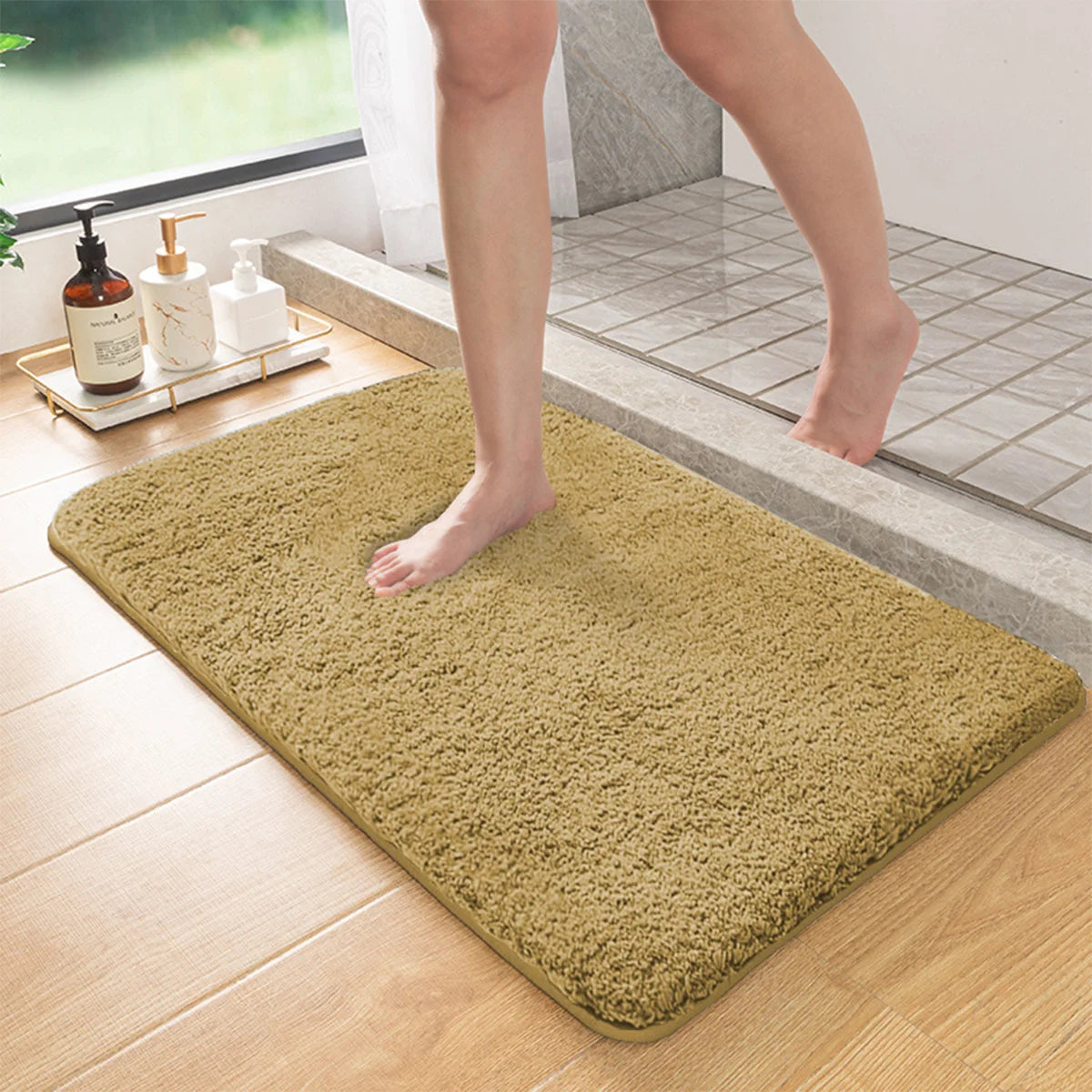 Badmat Antislip met Langharige Vezels en Absorberend Vermogen