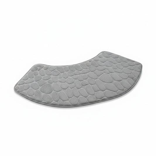 Badmat Gebogen Antislip met Kiezelmotief voor Hoekdouche en Toilet
