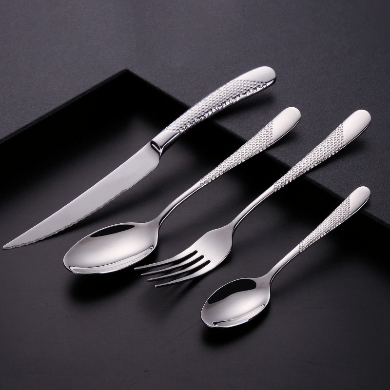 Bestekset 4-delig met Getextureerd Handvat voor Dagelijks en Formeel Gebruik