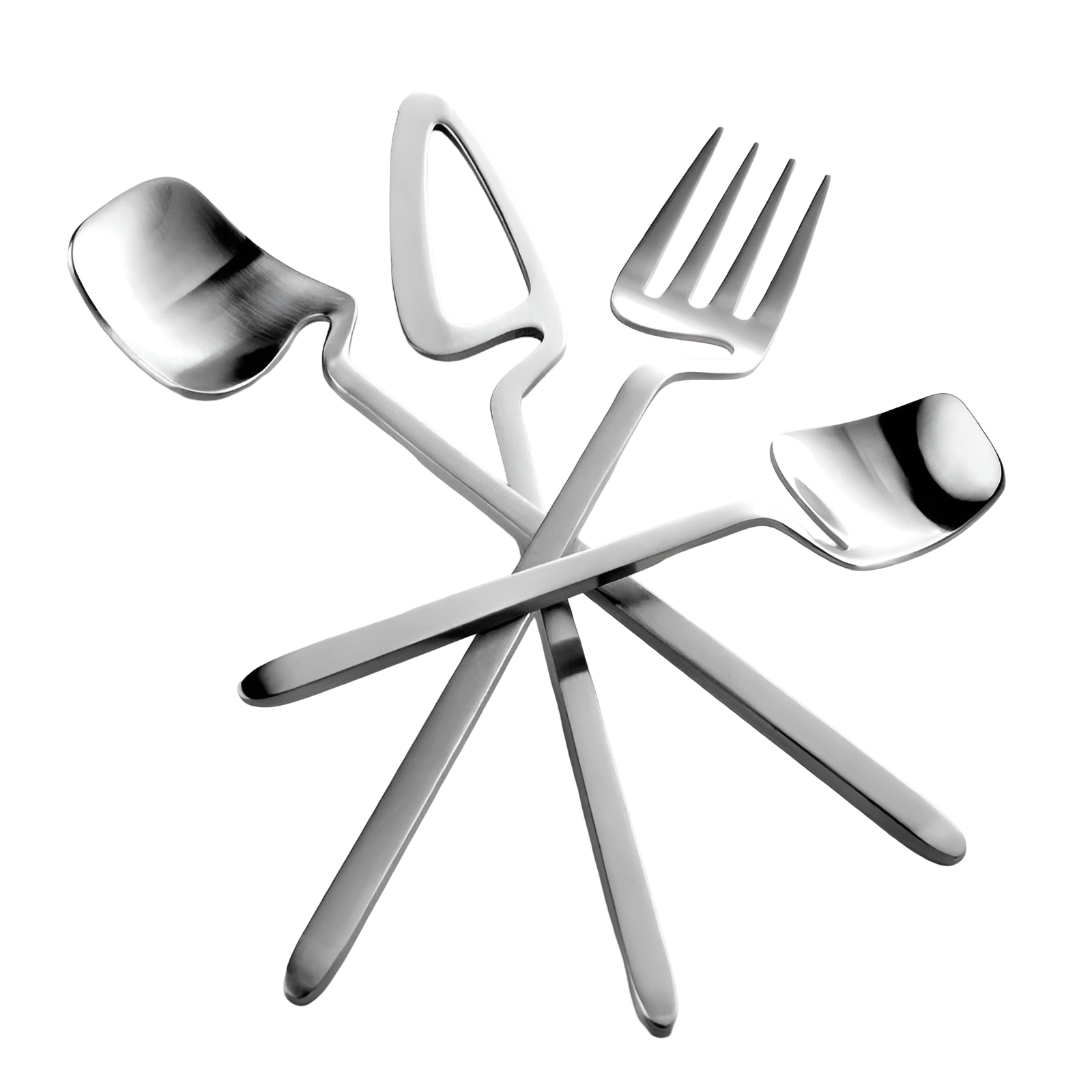 Bestekset Modern Design met Vork, Lepel en Taartschep Vaatwasserbestendig