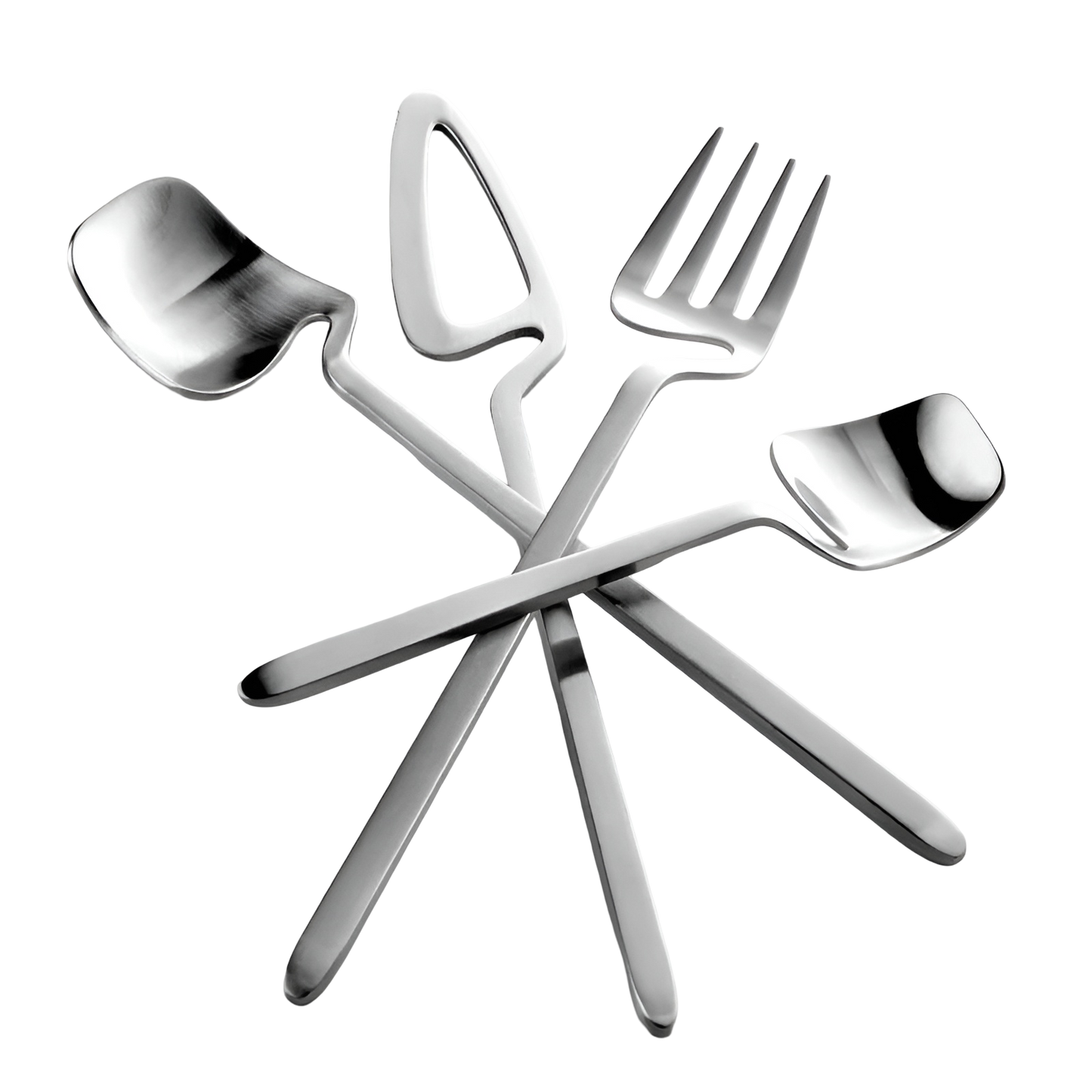 Bestekset Modern Design met Vork, Lepel en Taartschep Vaatwasserbestendig
