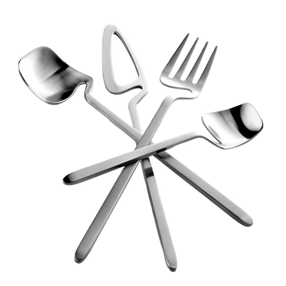 Bestekset Modern Design met Vork, Lepel en Taartschep Vaatwasserbestendig
