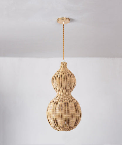 Buiten Hanglamp Bohemian met Vlechtwerk Kalebas Vorm voor Tuin en Terras