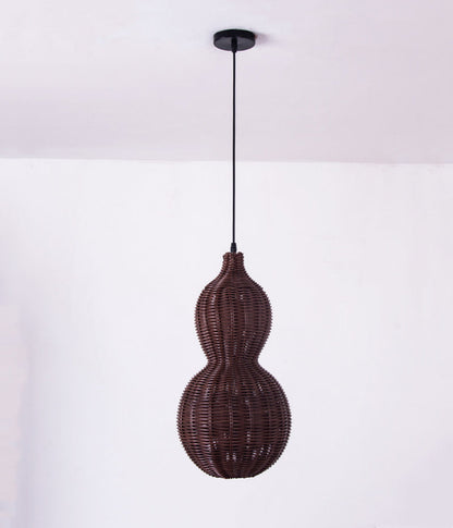 Buiten Hanglamp Bohemian met Vlechtwerk Kalebas Vorm voor Tuin en Terras