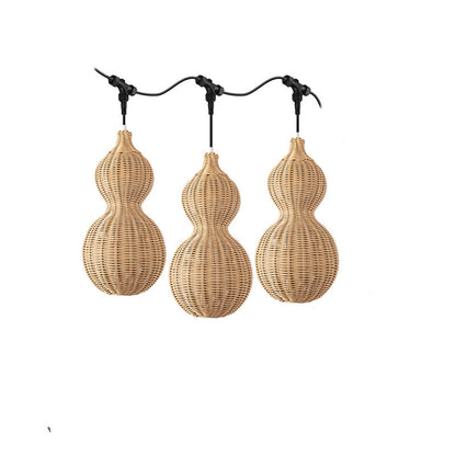 Buiten Hanglamp Bohemian met Vlechtwerk Kalebas Vorm voor Tuin en Terras