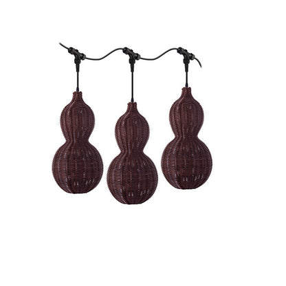 Buiten Hanglamp Bohemian met Vlechtwerk Kalebas Vorm voor Tuin en Terras