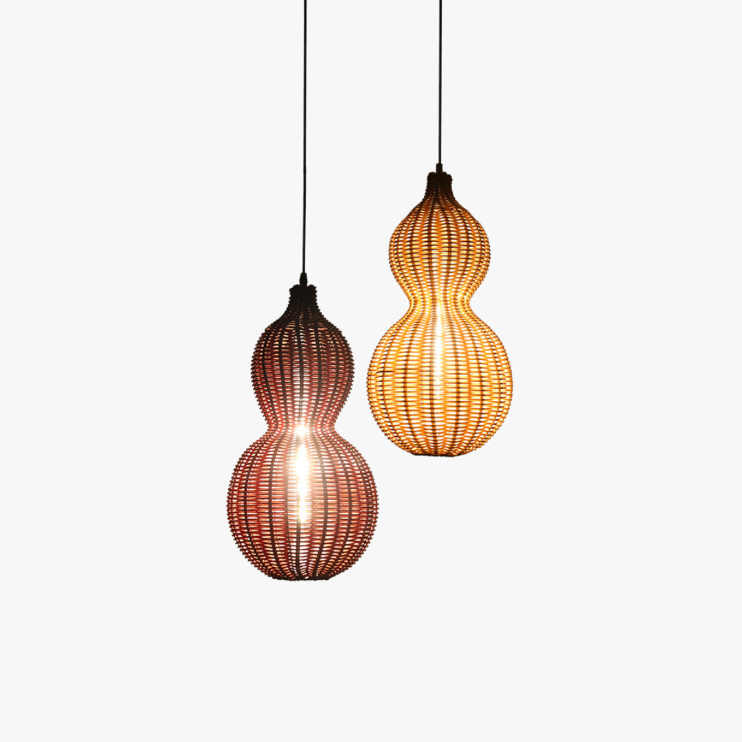Buiten Hanglamp Bohemian met Vlechtwerk Kalebas Vorm voor Tuin en Terras