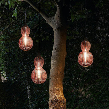 Buiten Hanglamp Bohemian met Vlechtwerk Kalebas Vorm voor Tuin en Terras