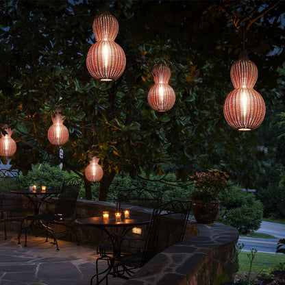 Buiten Hanglamp Bohemian met Vlechtwerk Kalebas Vorm voor Tuin en Terras