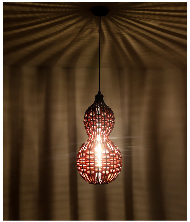 Buiten Hanglamp Bohemian met Vlechtwerk Kalebas Vorm voor Tuin en Terras