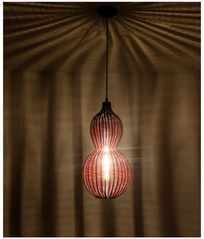 Buiten Hanglamp Bohemian met Vlechtwerk Kalebas Vorm voor Tuin en Terras