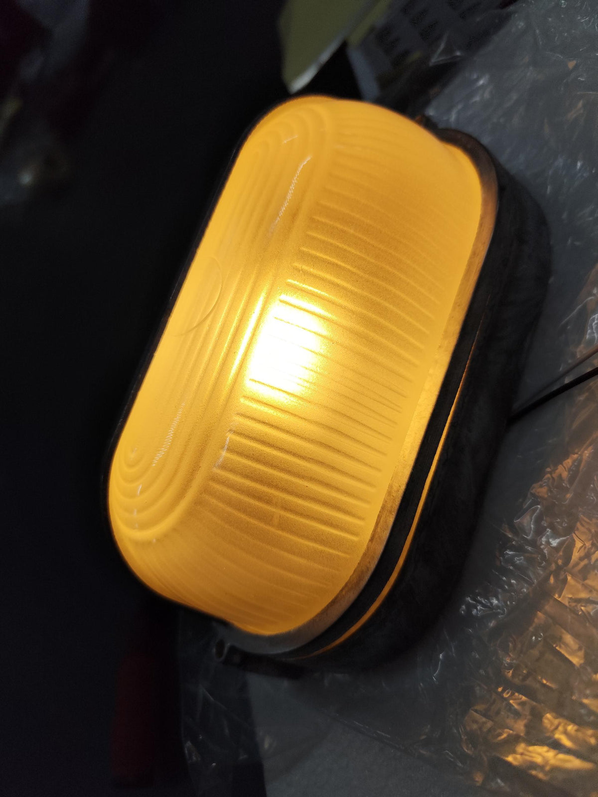Buitenlamp Industrieel Ovaal met Matglazen Kap voor Wand