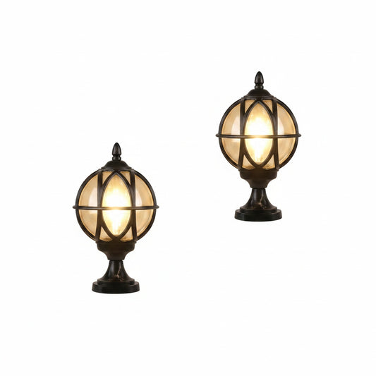 Buitenlamp Sokkel Vintage Rond Bol Design voor Tuinpaal en Hek