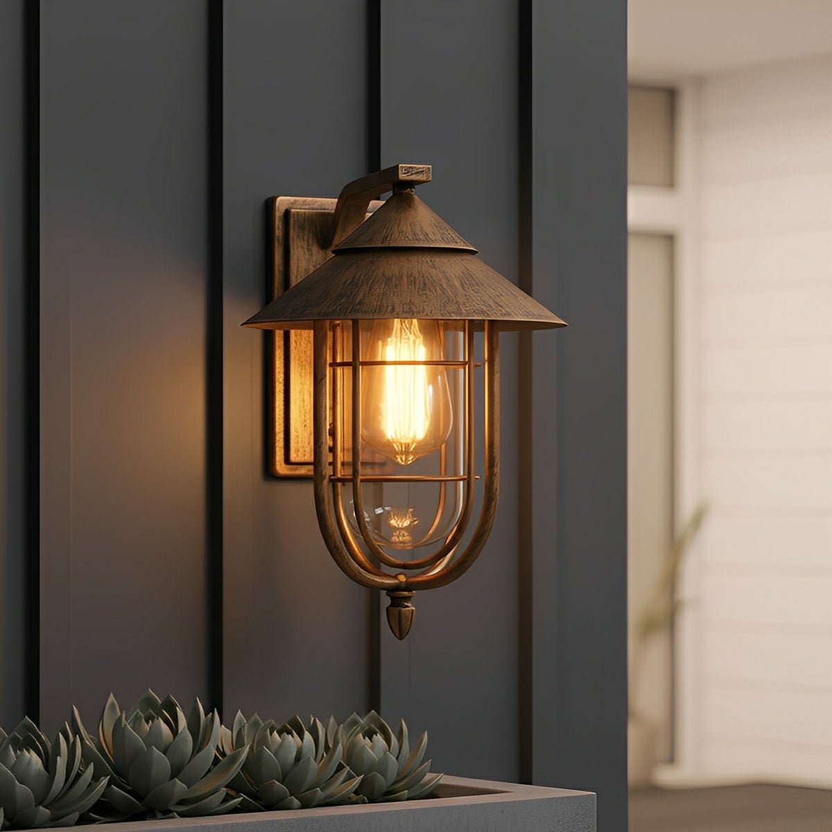 Buitenlamp Vintage met Bewegingssensor en E27 Fitting voor Wand