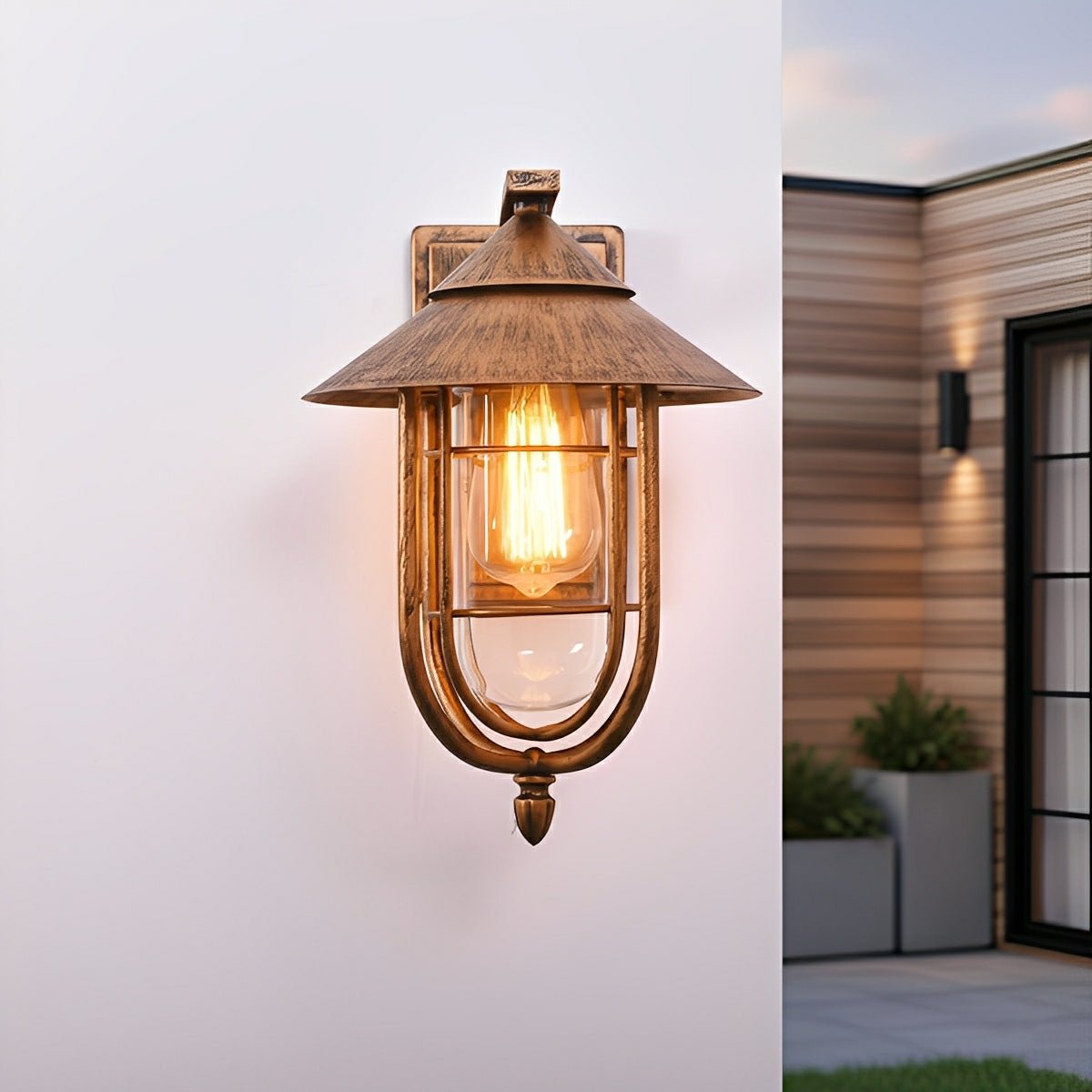 Buitenlamp Vintage met Bewegingssensor en E27 Fitting voor Wand