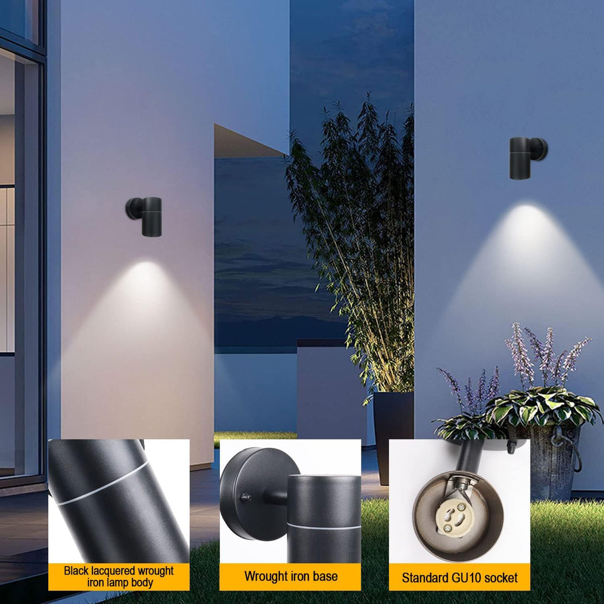 Buitenlamp Wandlamp Modern met Neerwaartse Verlichting en GU10 Fitting voor Buiten