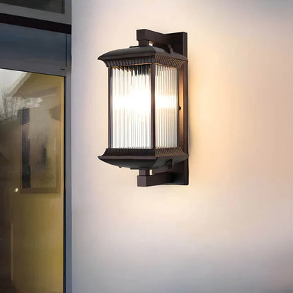 Buitenlamp Wandlamp Vintage Lantaarn met Geribbeld Glas voor Buiten
