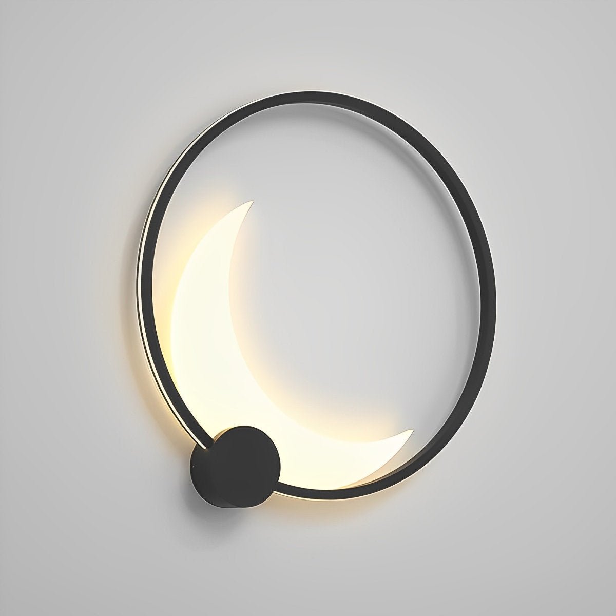 Buitenwandlamp Modern met Maanvorm en Ronde Ring voor Tuin en Gevel