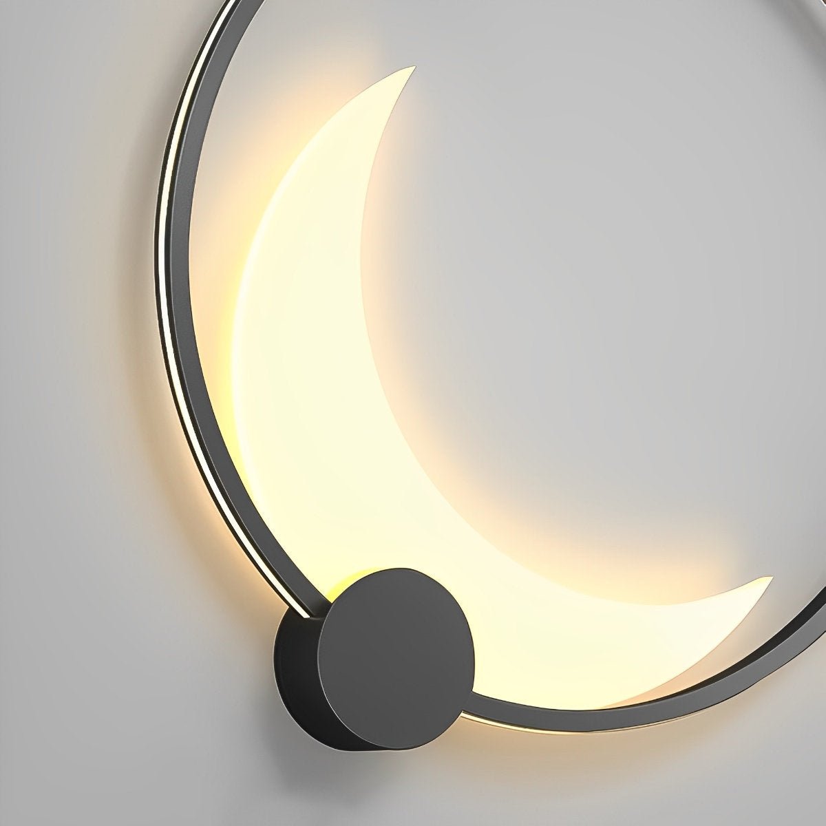 Buitenwandlamp Modern met Maanvorm en Ronde Ring voor Tuin en Gevel