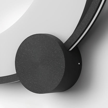 Buitenwandlamp Modern met Maanvorm en Ronde Ring voor Tuin en Gevel