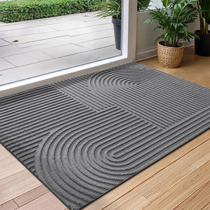 Deurmat Antislip met Geometrisch Patroon en Getextureerde Vezels